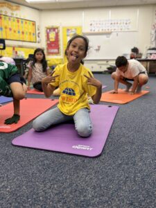 girl on yoga mat
