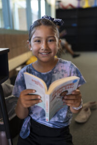 girl reading a book