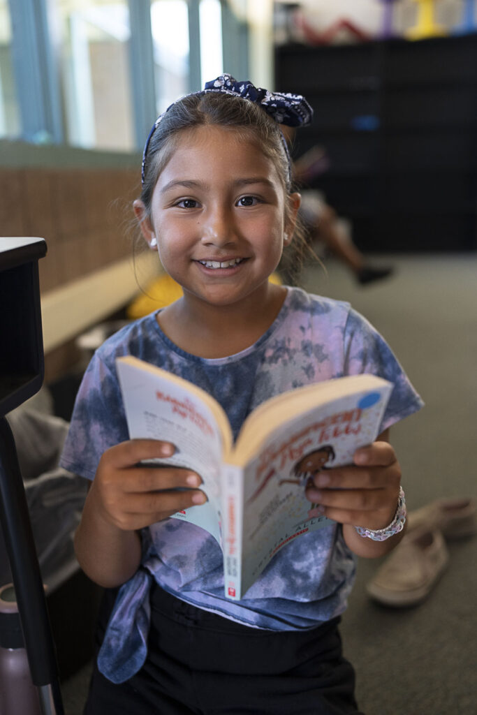 girl reading a book